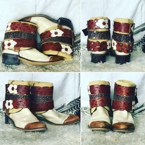 Reworked vintage wing tip boots